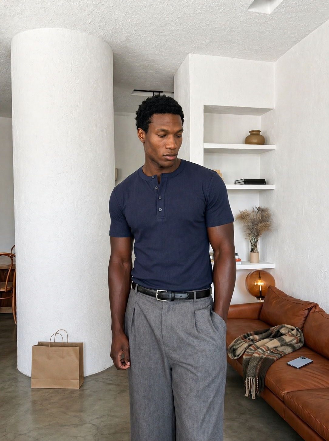 Navy Henley T-Shirt