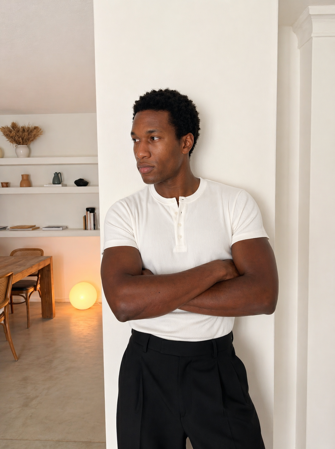 Creamy Henley T-Shirt