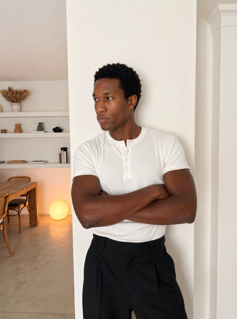 Creamy Henley T-Shirt