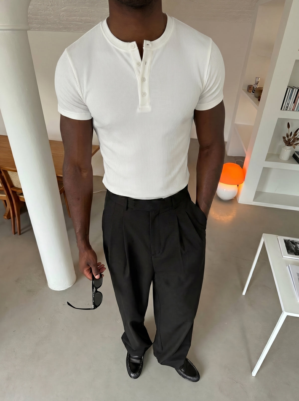 Creamy Henley T-Shirt