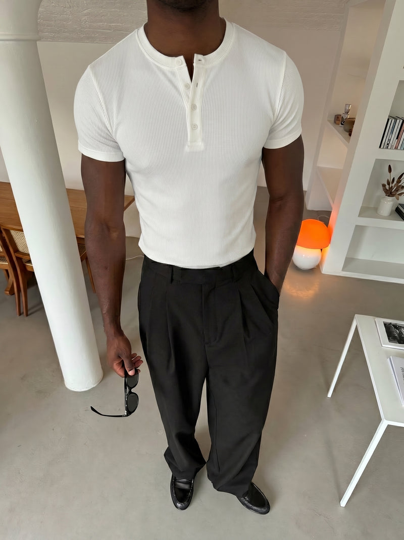 Creamy Henley T-Shirt