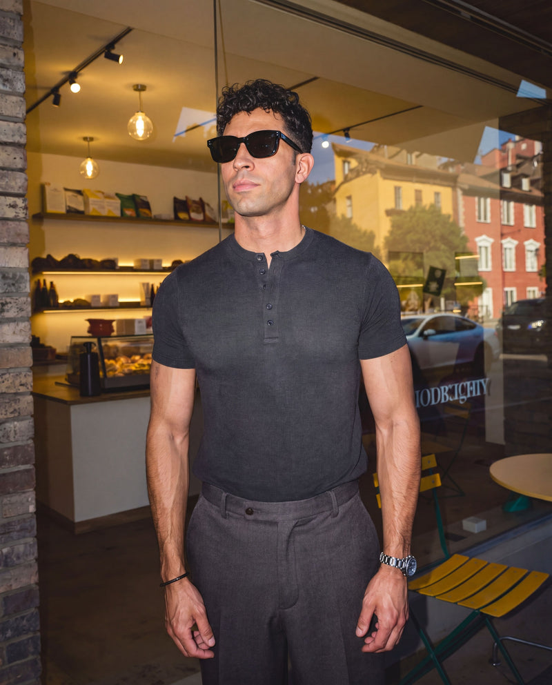 Black Henley T-Shirt