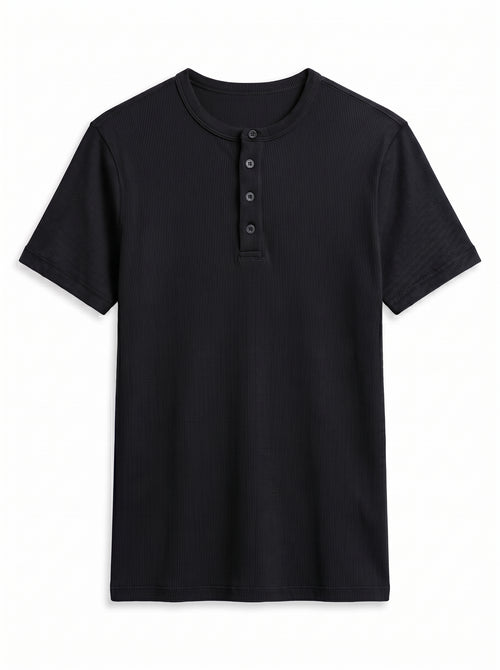 Black Henley T-Shirt