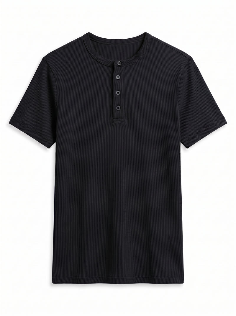 Black Henley T-Shirt