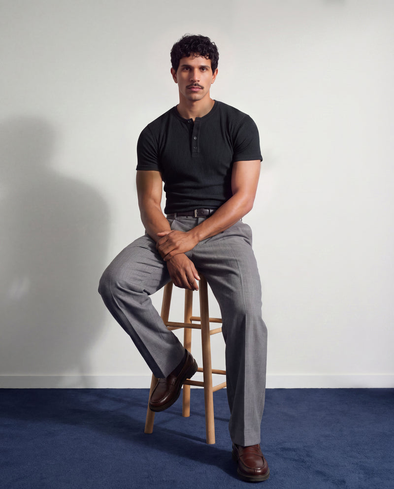 Black Henley T-Shirt