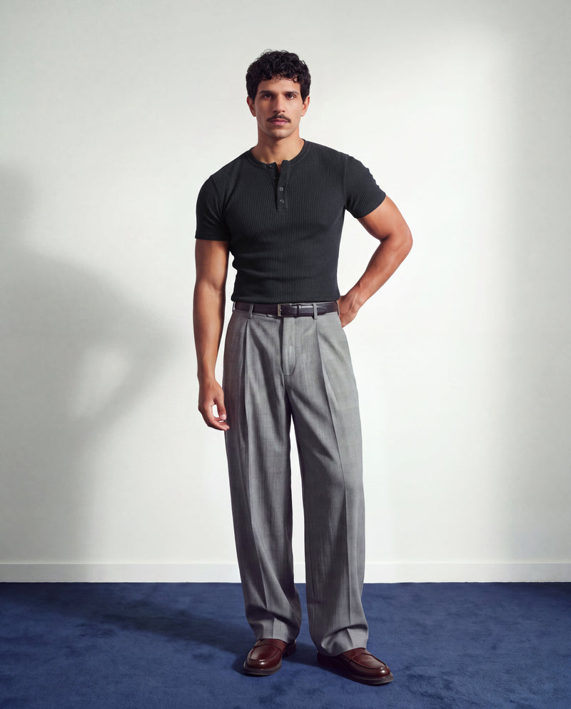 Black Henley T-Shirt